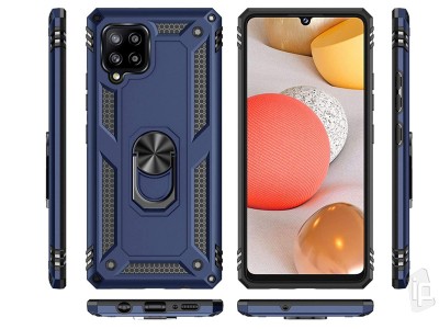 Set odoln� obal Fusion Ring Armor (modr�) + ochrann� sklo (�ierne) na displej na Samsung Galaxy A42 (5G) **AKCIA!!