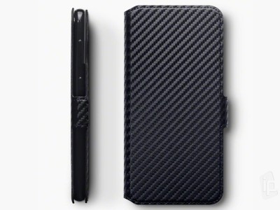 Carbon Fiber Folio ierne - peaenkov puzdro na Samsung Galaxy A70