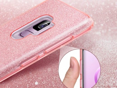TPU Glitter Case (erven) - Ochrann glitrovan kryt (obal) pre Samsung Galaxy A50 / A30s **VPREDAJ!!