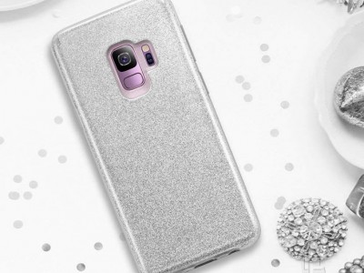 TPU Glitter Case (strieborn) - Ochrann glitrovan kryt (obal) pre Samsung Galaxy A50 / A30s **VPREDAJ!!