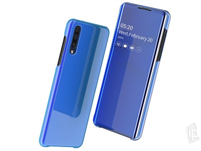 Mirror Flip Cover (modr) - Zrkadlov puzdro pre Samsung Galaxy A70