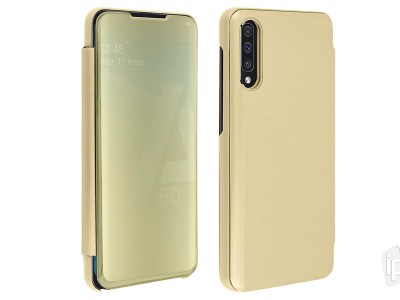 Mirror Standing Cover (zlat) - Zrkadlov puzdro pre Samsung Galaxy A50 / A30S **AKCIA!!