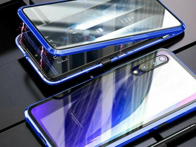 Magnetic Shield 360 Metallic Blue (modr) - Magnetick kryt s obojstrannm sklom na Samsung Galaxy A50 / A30S