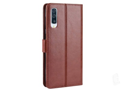 Elegance Stand Wallet Brown (hned) - Peaenkov puzdro na Samsung Galaxy A50