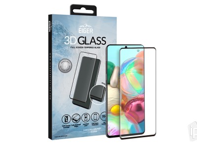 EIGER 3D Glass Full Screen (ierne) - Temperovan ochrann sklo na cel displej pre Samsung Galaxy A71
