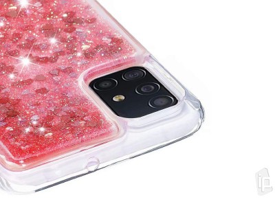 Liquid Glitter Red (erven) - Ochrann kryt s tekutmi trblietkami na Samsung Galaxy A51