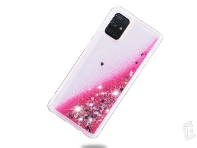 Liquid Glitter Pink (ruov) - Ochrann kryt s tekutmi trblietkami na Samsung Galaxy A51