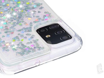Liquid Glitter Silver (strieborn) - Ochrann kryt s tekutmi trblietkami na Samsung Galaxy A51
