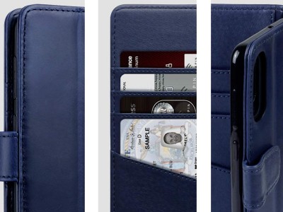 Pe�a�enkov� puzdro z pravej ko�e pre Samsung A015F Galaxy A01 (modr�) **AKCIA!!