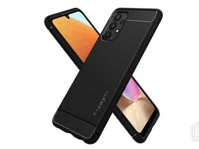 Spigen Rugged Armor (�ierny) - Ochrann� kryt (obal) na Samsung Galaxy A52 5G