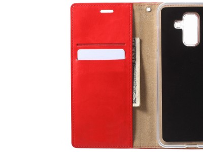 Elegance Stand Wallet Red (erven) - Penenkov pouzdro na Samsung Galaxy A6 2018 **VPREDAJ!!