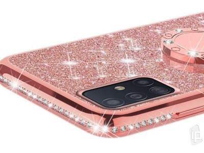Diamond Glitter Ring (ruov) - Ochrann kryt (obal) s driakom na Samsung Galaxy A71