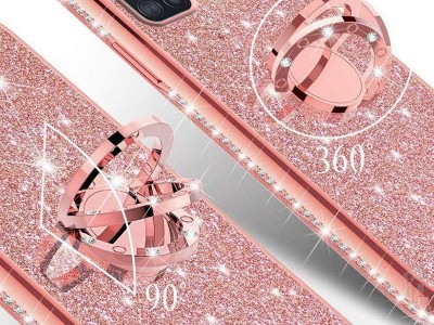 Diamond Glitter Ring (ruov) - Ochrann kryt (obal) s driakom na Samsung Galaxy A71