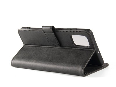 Elegance Stand Wallet II (ierne) - Peaenkov puzdro pre Samsung Galaxy A71 5G