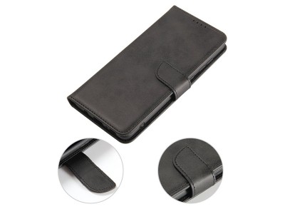 Elegance Stand Wallet II (ierne) - Peaenkov puzdro pre Samsung Galaxy A71 5G