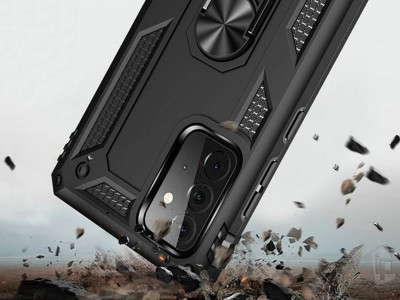 Set odoln� obal Fusion Ring Armor (b�ov�) + ochrann� sklo (�ierne) na displej na Samsung Galaxy A72 4G / 5G