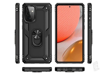 Set odoln� obal Fusion Ring Armor (�ierny) + ochrann� sklo (�ierne) na displej na Samsung Galaxy A72 4G / 5G