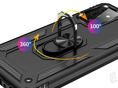 Set odoln� obal Fusion Ring Armor (�ierny) + ochrann� sklo (�ierne) na displej na Samsung Galaxy A72 4G / 5G