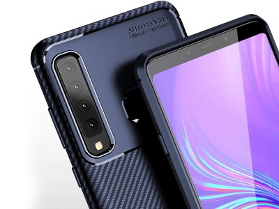 Carbon Fiber Dark Blue (tmavomodr) - Ochrann kryt (obal) pre Samsung Galaxy A9 2018