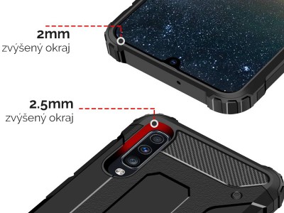 Hybrid Armor Defender (ierny) - Odoln ochrann kryt (obal) na Samsung Galaxy A70