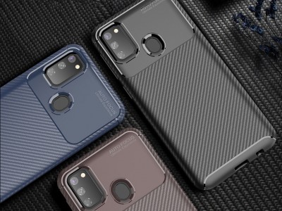 Carbon Fiber Black (ierny) - Ochrann kryt (obal) pre Samsung Galaxy M21 / M30s