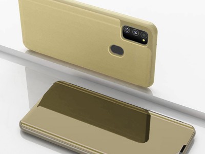Mirror Standing Cover (zlat) - Zrkadlov puzdro pre Samsung Galaxy M21 / M30s **AKCIA!!