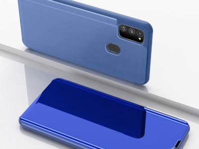 Mirror Standing Cover (modr�) - Zrkadlov� pouzdro pro Samsung Galaxy M21 / M30s