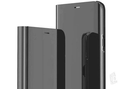 Mirror Standing Cover (ierne) - Zrkadlov puzdro pre Samsung Galaxy M51