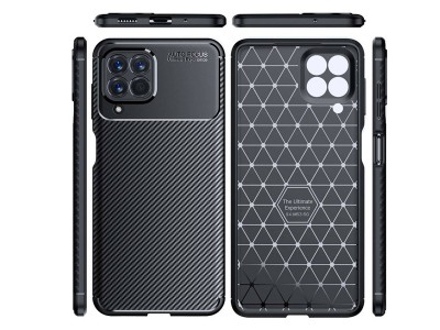 Carbon Fiber Black (modr) - Ochrann kryt s ochranou kamery pre Samsung Galaxy M53 5G