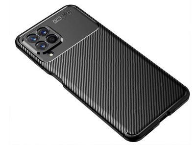 Carbon Fiber Black (�ierny) - Ochrann� kryt s ochranou kamery pre Samsung Galaxy M53 5G