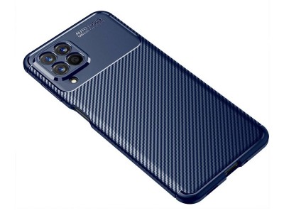 Carbon Fiber Black (modr�) - Ochrann� kryt s ochranou kamery pre Samsung Galaxy M53 5G