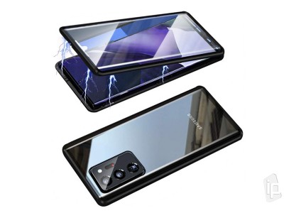 Magnetic Shield 360 Black (ern) - Magnetick kryt s obojstrannm sklom na Samsung Galaxy Note 20 Ultra