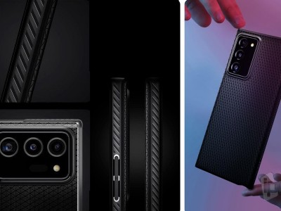Spigen Liquid Air (ierny) - Luxusn ochrann kryt (obal) na Samsung Galaxy Note 20 Ultra