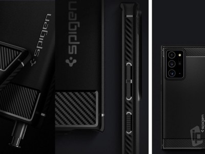 Spigen Rugged Armor (ierny) - Ochrann kryt (obal) na Samsung Galaxy Note 20 Ultra