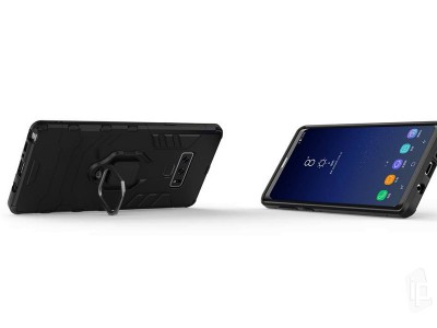 Fusion Ring Defender (ierny) - Odoln kryt (obal) na Samsung Galaxy Note 9 + magnetick driak do auta
