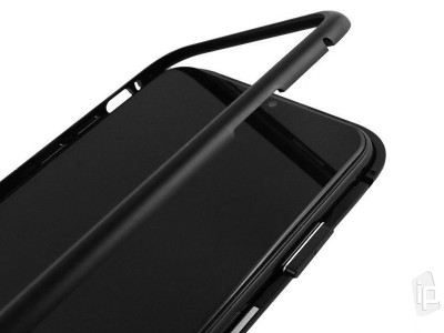 Magnetic Shield Black (ern) - Magnetick kryt s tvrdenm sklom na Samsung Galaxy Note 10 Lite