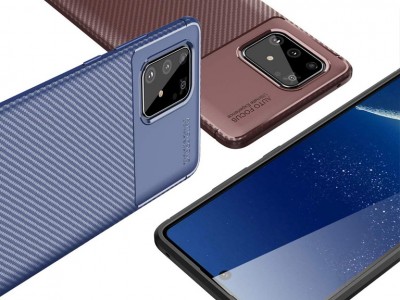 Carbon Fiber Blue (modr) - Ochrann kryt (obal) pre Samsung Galaxy S10 Lite