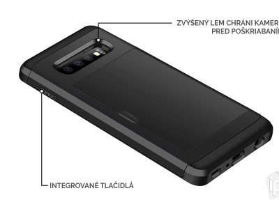 Armor Card Slot Bumper (ierny) - Odoln kryt (obal) na Samsung Galaxy S10