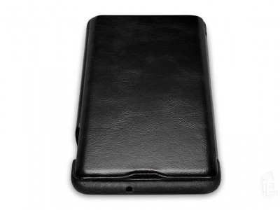 Vintage Slim Leather Book (ierne) - Luxusn puzdro z pravej koe pre Samsung Galaxy S10