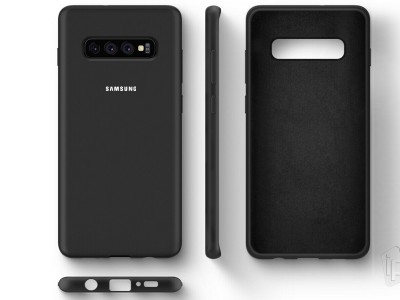 SAMSUNG Silicone Cover (ierny) - Znakov ochrann obal na Samsung Galaxy S10 Plus