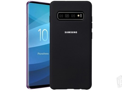 SAMSUNG Silicone Cover (ierny) - Znakov ochrann obal na Samsung Galaxy S10 Plus