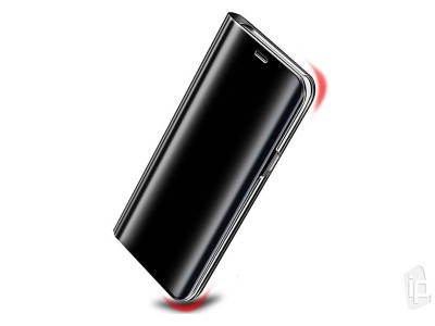 Mirror Standing Cover (ierne) - Zrkadlov puzdro pre Samsung Galaxy S10e