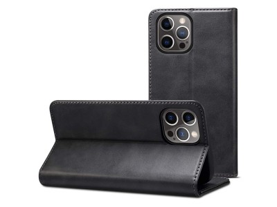 Leather Book Black - Ochrann puzdro pre Samsung Galaxy S20 FE (ierne)
