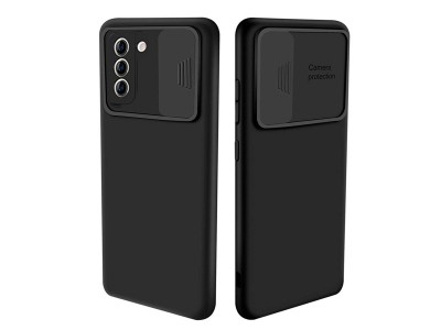 Silicone Camshield (čierny) – Silikónový kryt s posuvnou ochranou kamery pre Samsung Galaxy S20FE