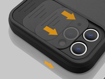 Silicone Camshield (�ierny) � Silik�nov� kryt s posuvnou ochranou kamery pre Samsung Galaxy S20FE
