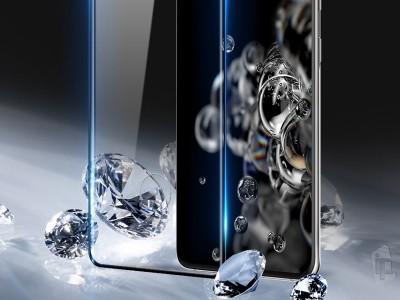 3D Tempered Glass (ern)  Tvrden sklo Case Friendly na displej s vrezom na odtlaok prsta pro Samsung Galaxy S20 Plus