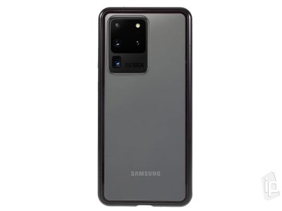 Magnetic Shield Black (ern) - Magnetick kryt s tvrdenm sklom na Samsung Galaxy S20 Ultra