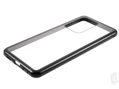 Magnetic Shield Black (ierny) - Magnetick kryt s tvrdenm sklom na Samsung Galaxy S20 Ultra