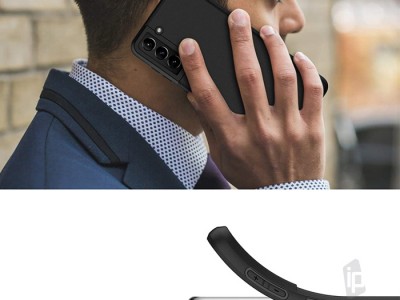 TPU Matte Black (ierny) - Ochrann kryt s ochranou kamery na Samsung Galaxy S21 5G