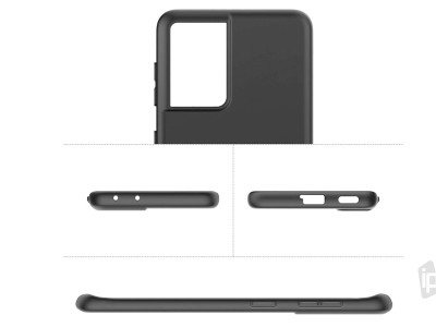 TPU Matte Black (ierny) - Ochrann kryt (obal) na Samsung Galaxy S21 Ultra